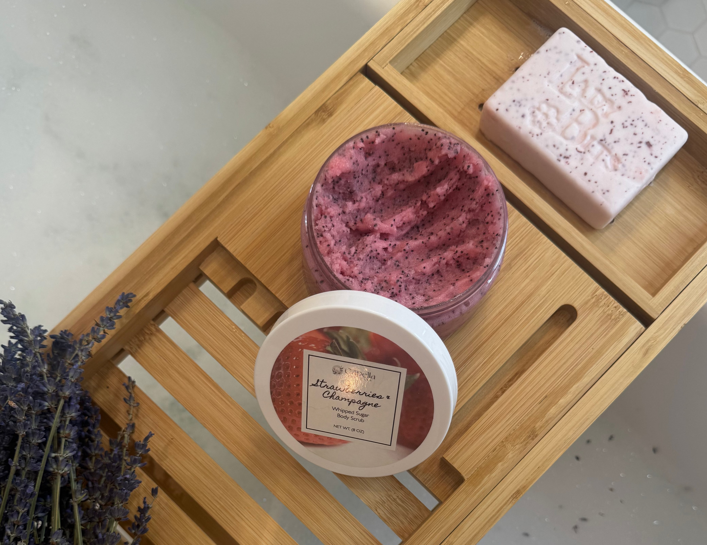 Strawberries & Champagne Whipped Soap Sugar Scrub